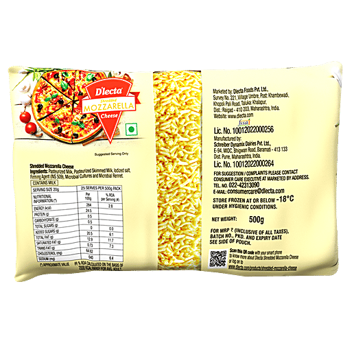 Buy Dlecta Mozzarella Cheese Shredded 500 Gm Online at the Best Price