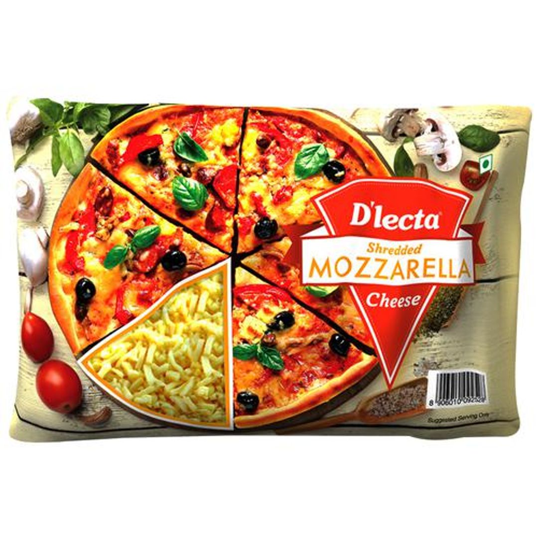 D'Lecta Mozzarella Shredded Cheese, 500 g Pouch