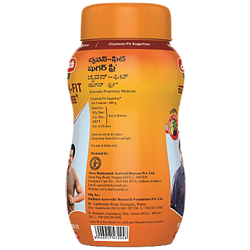 Baidyanath Chyawan Fit Sugarfree Chyawanprash, 500 g Jar Natural Immunity Booster With No Added Sugar