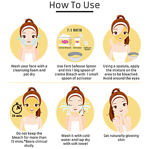 Fem Creme Bleach - Gold, Special Golden Glow with 24K Gold Dust, No Added Silicones, No Added Parabens, 64 g  No Added Silicones, No Added Parabens