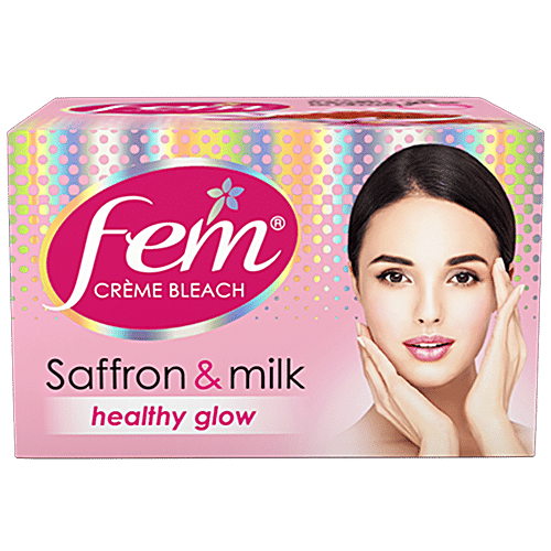 Fem CrÃ¨me Bleach - Saffron & Milk, Healthy Glow, No Added Silicones, No Added Parabens, 24 g  No Added Silicones, No Added Parabens