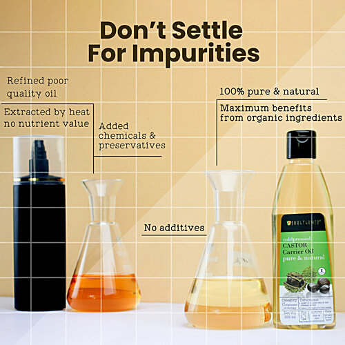 Soulflower Castor Hair Oil For Growth - Hydrates Skin, Clinically Proven, 225 ml  Pure & Natural