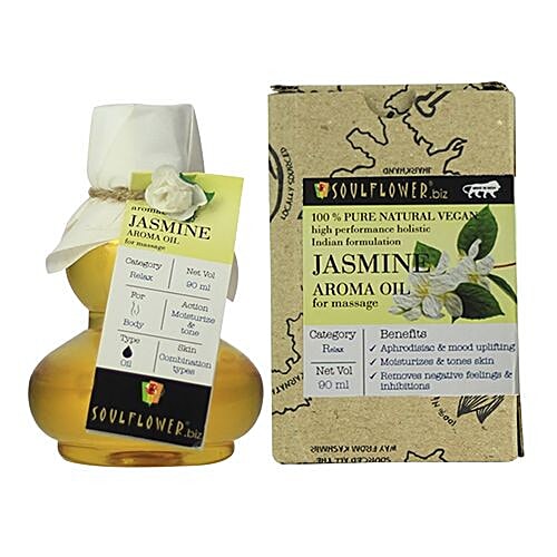 Soulflower Jasmine Aroma Massage Oil, 90 ml