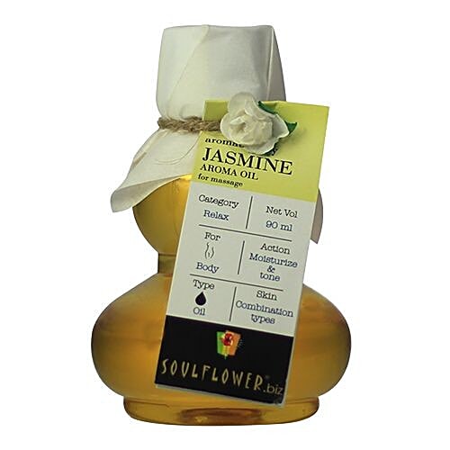 Soulflower Jasmine Aroma Massage Oil, 90 ml