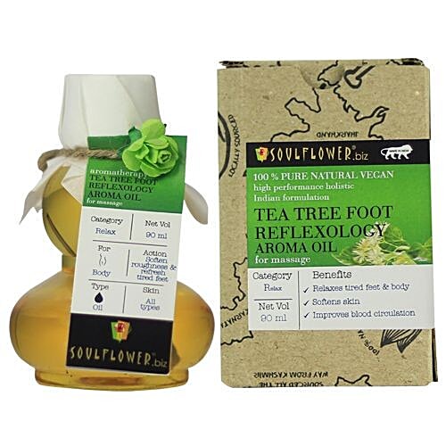 Soulflower Tea Tree Foot Reflexology Aroma Massage Oil, 90 ml  
