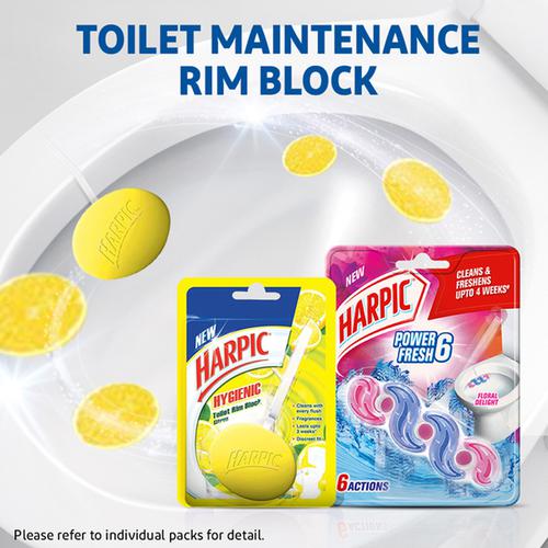 Harpic Hygienic Toilet Cleaner Rim Block, Citrus, 26 g  