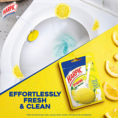 Harpic Hygienic Toilet Cleaner Rim Block - Citrus, 26 g