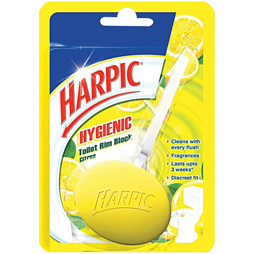 Harpic Hygienic Toilet Cleaner Rim Block - Citrus, 26 g