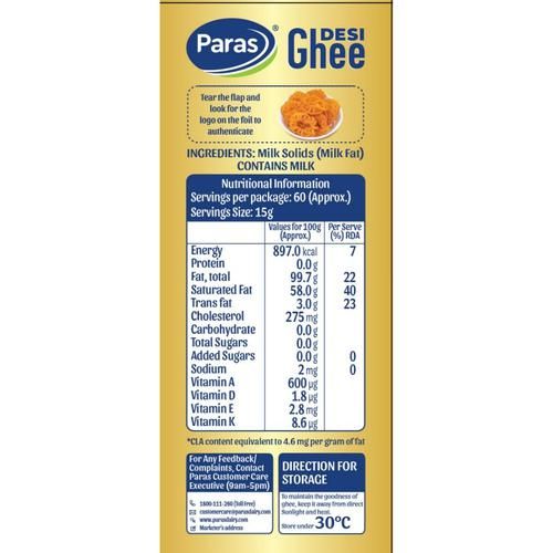 Paras Ghee, 1 L Box Contains Vitamins & Anti-Oxidants