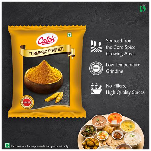 Catch Turmeric Powder/Arisina Pudi, 200 g Pouch Low Temperature Grinding Spices