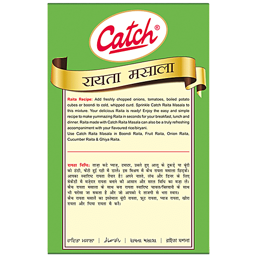 Catch Raita Masala - Enhances Flavour, 100 g Carton Low Temperature Grinding Spices