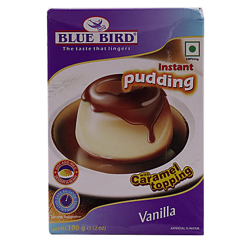 Blue Bird Instant Pudding - Vanilla, 100 g Carton Zero Trans Fat, Zero Cholesterol