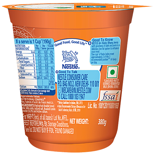 Nestle  Raita - Bhuna Jeera Curd, 380 g Cup 