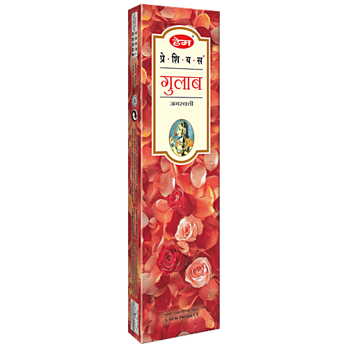 Hem Precious Gulab Incense Sticks, 90 g Hand Crafted