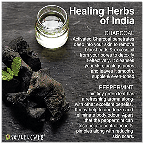 Soulflower Soulflower Handmade Deo Soap Bar for Men with Activated Charcoal & Tea Tree, Skin Detox Acne Pimples, 150 g  