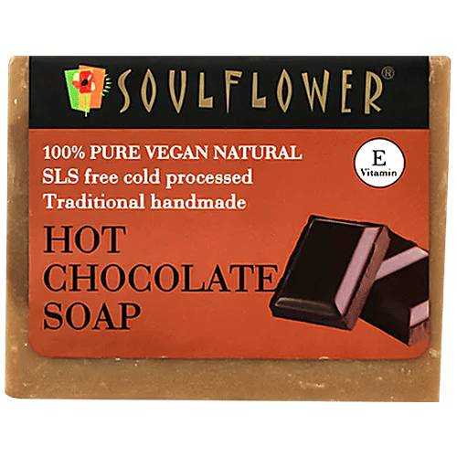 Soulflower Soulflower Handmade Hot Chocolate Soap , Organic Paraben Free , Deep cleanse for face, Body, Skin, 150 g