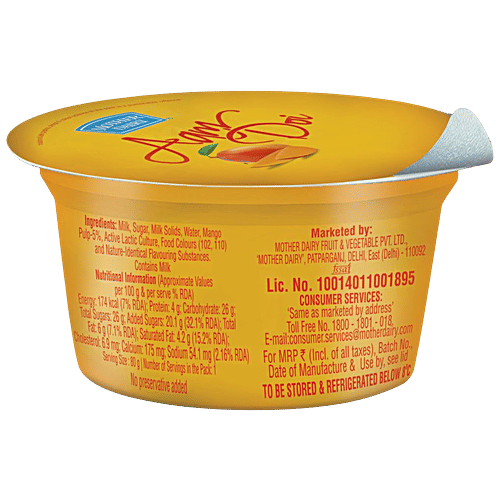 Mother Dairy Aam Doi, 80 g Cup No Preservative Added