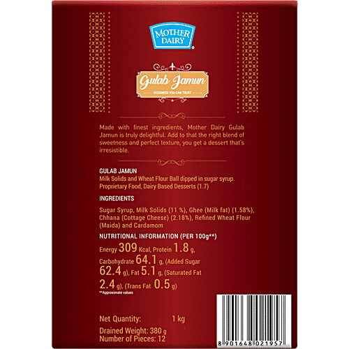 mother dairy Gulab Jamun, 1 kg  