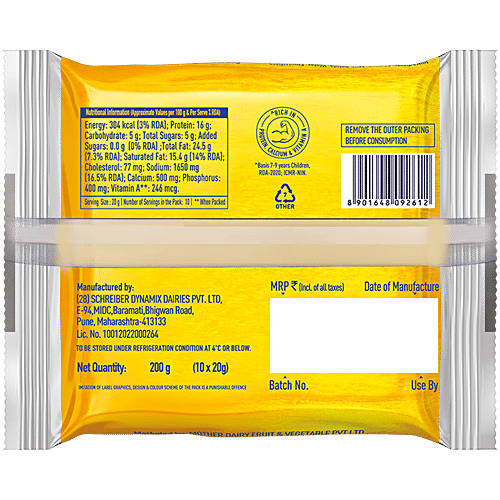 Mother Dairy Cheese - Slice, 200 g  