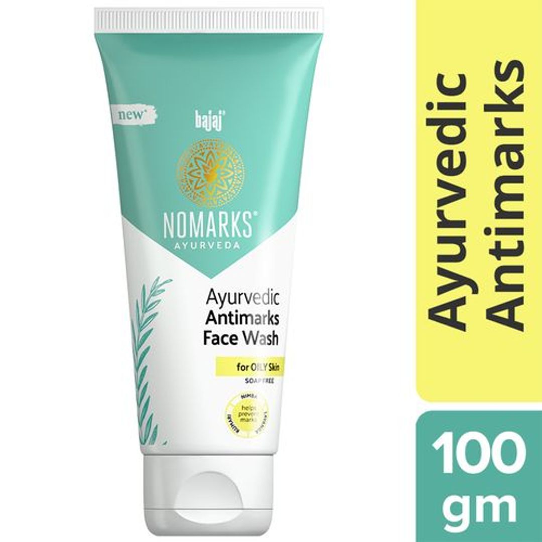 Bajaj Nomarks Ayurvedic Antimarks Face Wash - Helps Prevent Marks, For Oily Skin, Soap Free, 100 g 