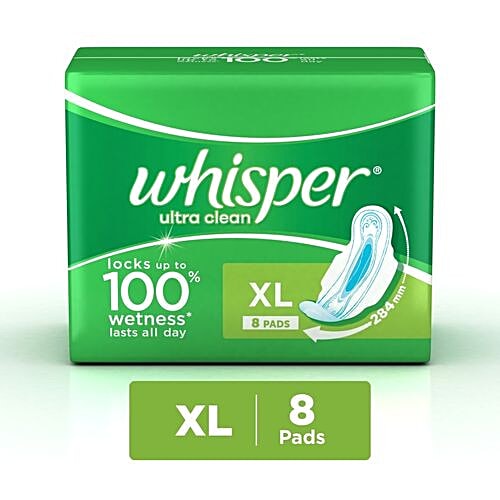 Buy Whisper Sanitary Pads Extra Large Wings 8 Pads Online at Best