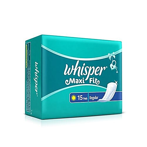 Whisper Maxi Fit Sanitary Pads - Regular, 15 pcs