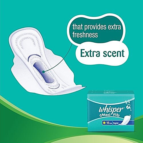 Buy Whisper Sanitary Pads Maxi Fit Regular Wings 15 Pads Online At Best