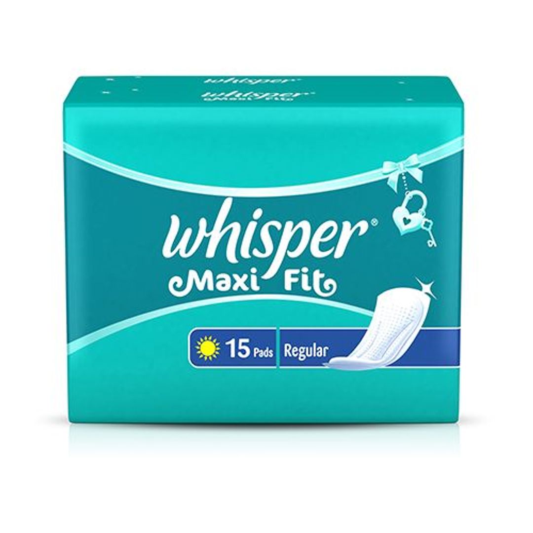Whisper  Sanitary Pads - Maxi Fit, Regular, 15 Pads 
