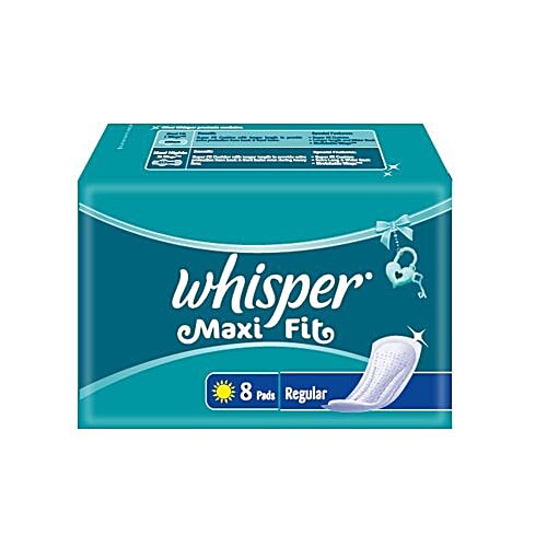 Whisper  Sanitary Pads - Maxi Fit Regular, 8 Pads  