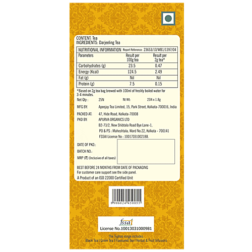 Typhoo Tea - Premium Darjeeling, 45 g (25 Bags x 1.8 g each) 