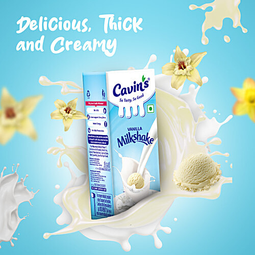 Cavins Milkshake - Vanilla, 200 ml Tetra Pack 