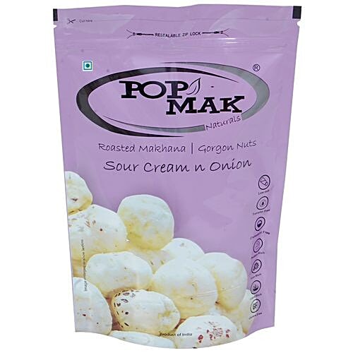 Popmak Roasted Makhana - Sour Cream & Onion, 80 g Gluten Free, Cholesterol Free