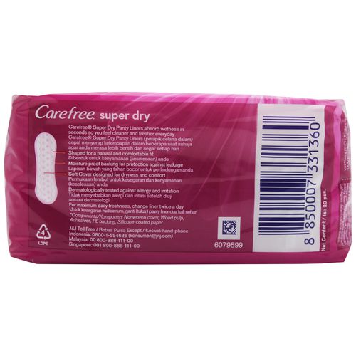 Buy Carefree Panty Liners Super Dry 20 Pcs Online at the Best Price ...