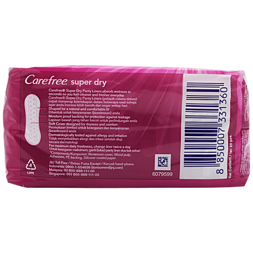Buy Carefree Panty Liners Super Dry 20 Pcs Online at the Best Price bigbasket