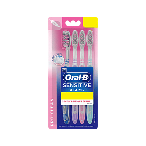 Oral-B Sensitive & Gums Pro Clean Tooth Brush, 4 pcs  \