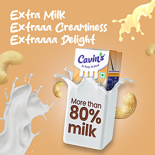 Cavins Kaju Butterscotch Milkshake - With Zinc, Vitamin A & D Added, Immunity Booster, 180 ml Tetra Pak Zinc, Vitamin A & D Added, No Added Preservatives