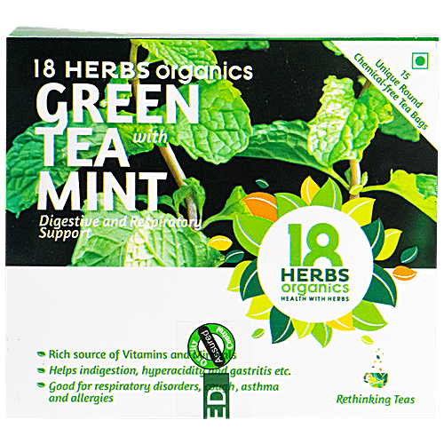 Buy 18 Herbs Green Tea With Mint 17 bags Online at Best Price. of Rs 100 bigbasket