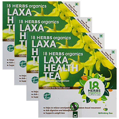 18 Herbs Organics Laxa Health Tea, 20.25 g (15 Bags x 1.3 g each) Caffeine Free