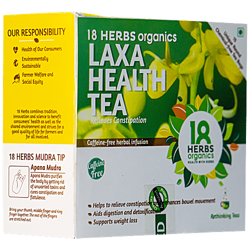 18 Herbs Organics Laxa Health Tea, 20.25 g (15 Bags x 1.3 g each) Caffeine Free