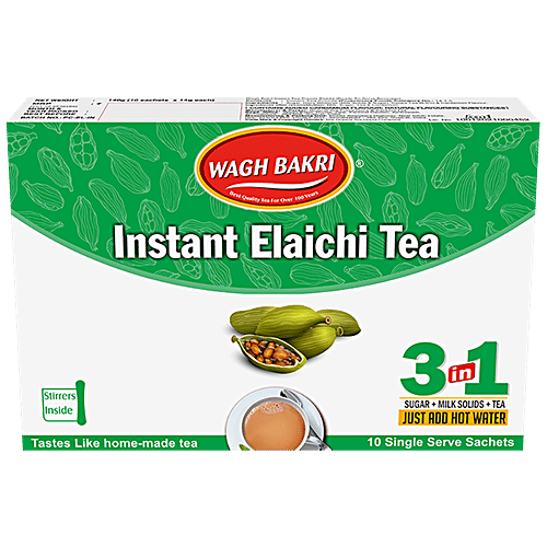 Wagh Bakri Instant Tea Premix - Elaichi, 140 g Carton Tastes Like Home-Made Tea