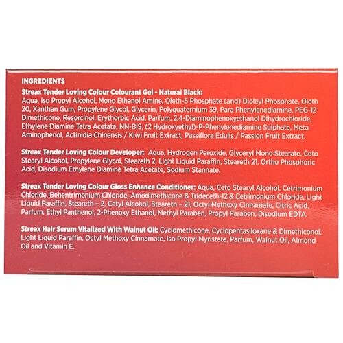 Streax Tlc Hair Colour - No 1 (Non Ammonia), 50 ml + 75 ml Natural Black