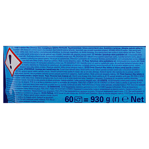 Finish Quantum Max Dishwasher Tablet - Lemon Sparkle, Superior Clean & Shine, 60 pcs Box 