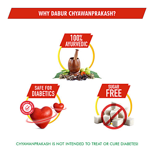 Dabur Sugar Free 3X Immunity Action Chyawanprakash, 900 g Jar Boost Immune System