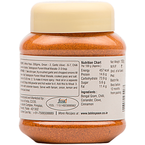 Tablespoon Puneri Misal Masala, 100 g Jar 
