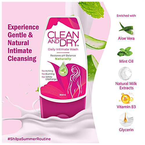 Buy Clean And Dry Intimate Hygiene Wash For Women, Cleanses, Nourishes & Protects Online at