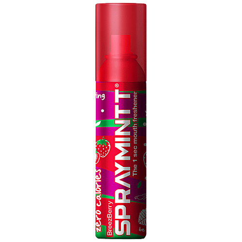 Spraymintt Mouth Freshener - BreezBerry Flavour, Long Lasting Freshness, 15 g Pouch Zero Calories, Germ Free