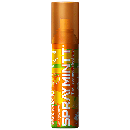 Spraymintt Mouth Freshener - Orange, 15 g Pouch Zero Calories, Germ Free