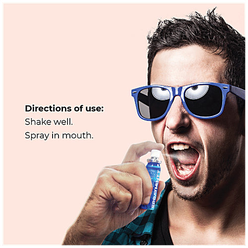 Spraymintt Mouth Freshener - Orange, 15 g Pouch Zero Calories, Germ Free