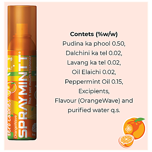 Spraymintt Mouth Freshener - Orange, 15 g Pouch Zero Calories, Germ Free
