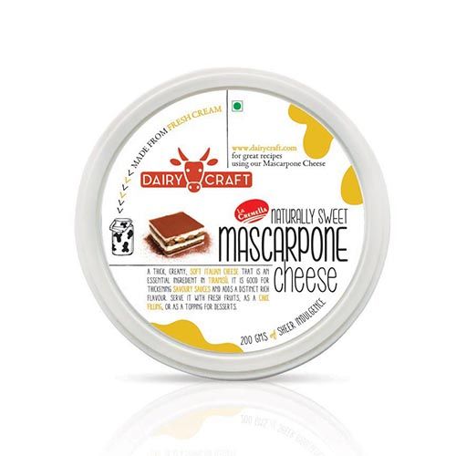 La Cremella Naturally Sweet Mascarpone Cheese, 200 g Box Rich Flavour